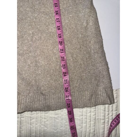 J Jill Turtle Neck Sweater Cozy Wool Cotton Blend Beige Oatmeal Tunic Warm XL - Picture 8 of 9